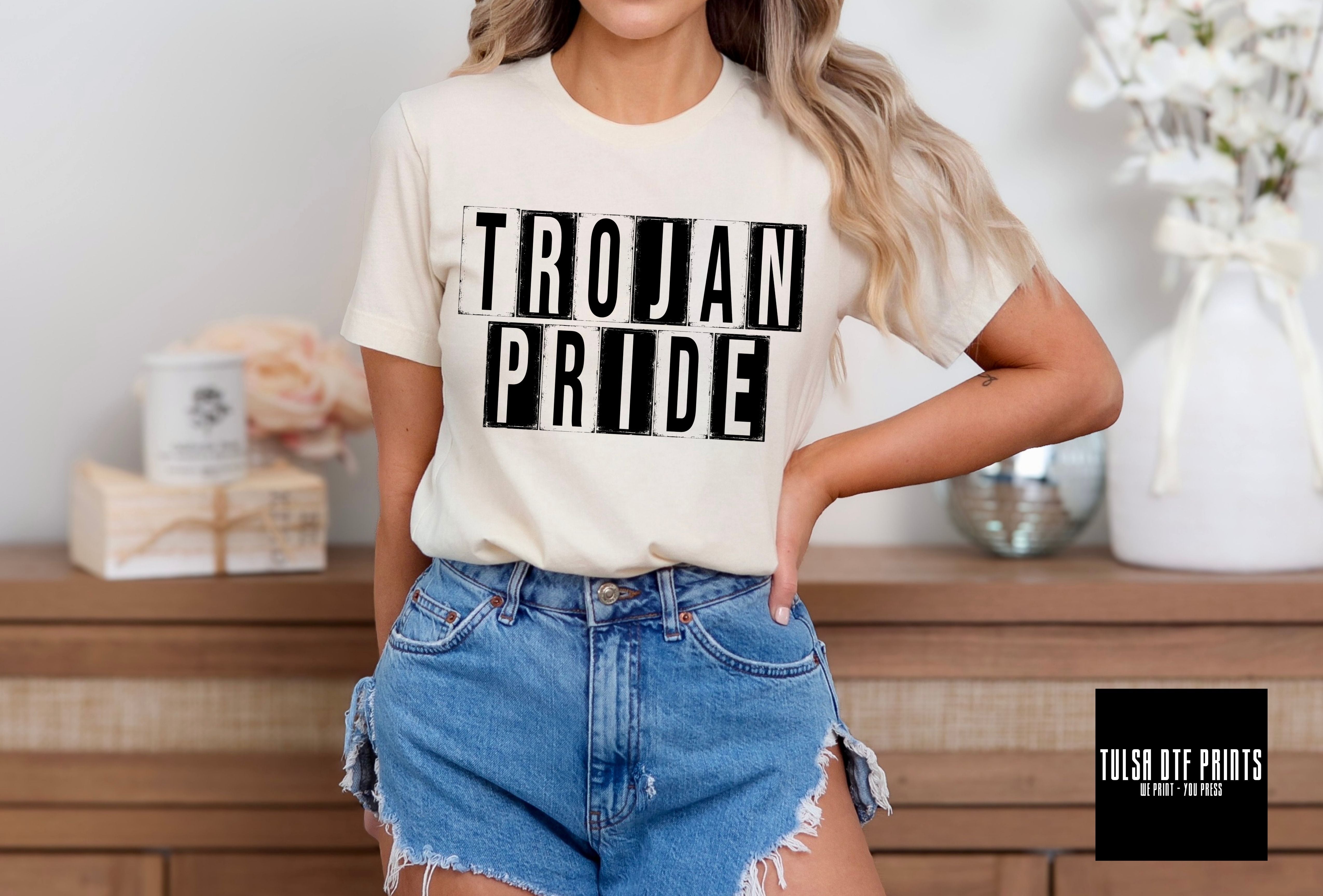 DTF TROJAN PRIDE BLOCK LETTERS TRANSFER – Tulsa DTF Prints