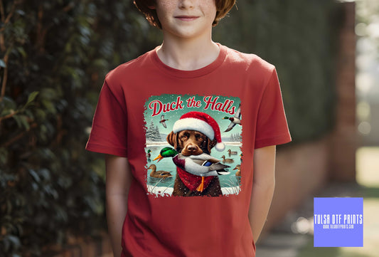 DTF DUCK THE HALLS DOG & DUCK TRANSFER