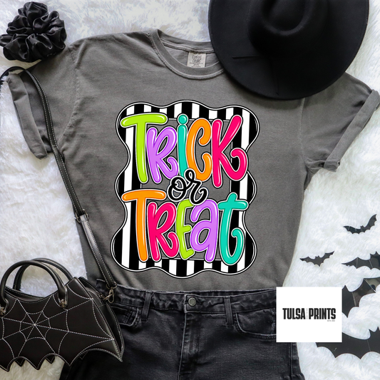 DTF TRICK OR TREAT STRIPES TRANSFER