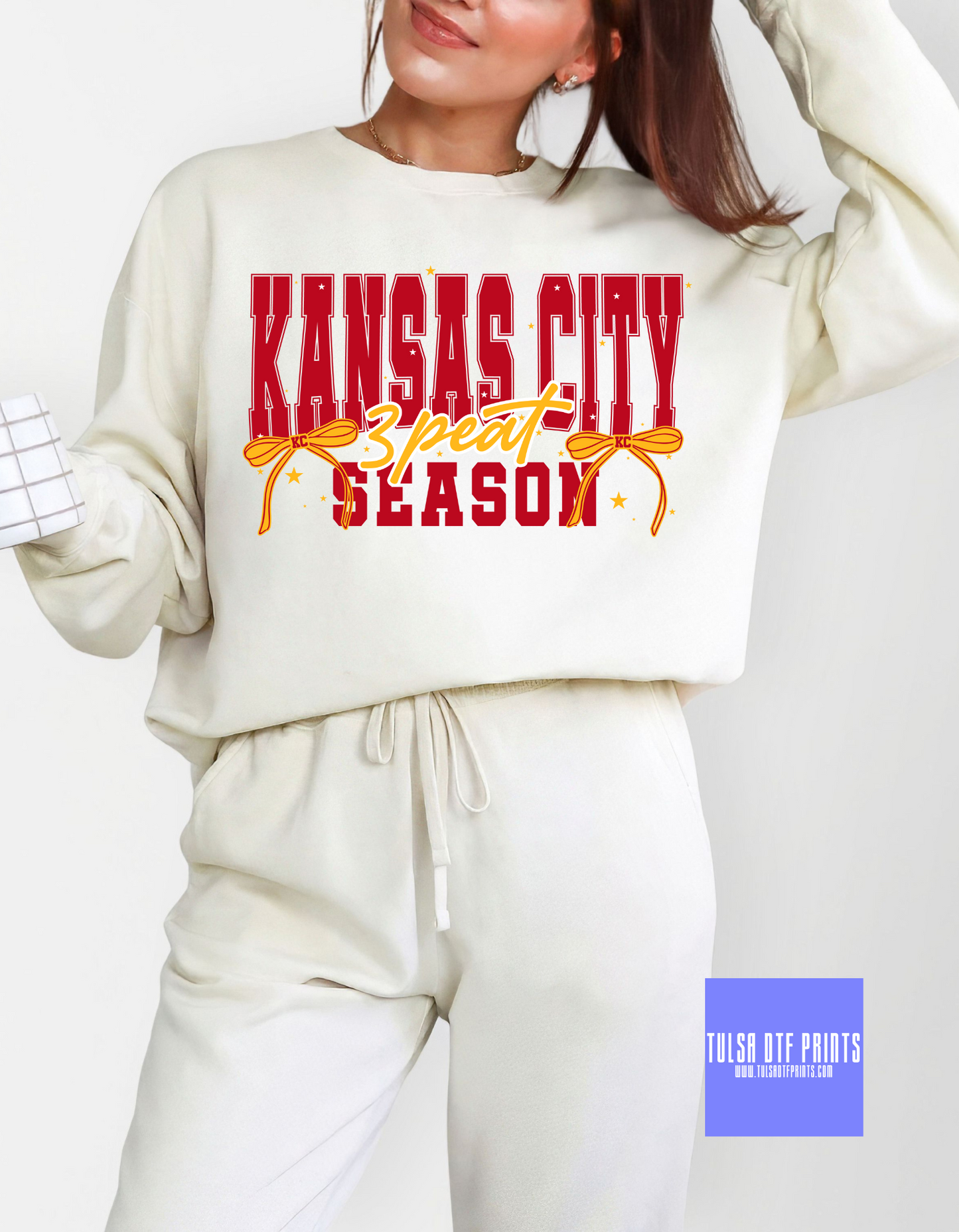 KANSAS CITY 3 PEAT COQUETTE RED/YELLOW DTF TRANSFER