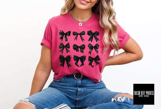 DTF BLACK BOWS COQUETTE TRANSFER