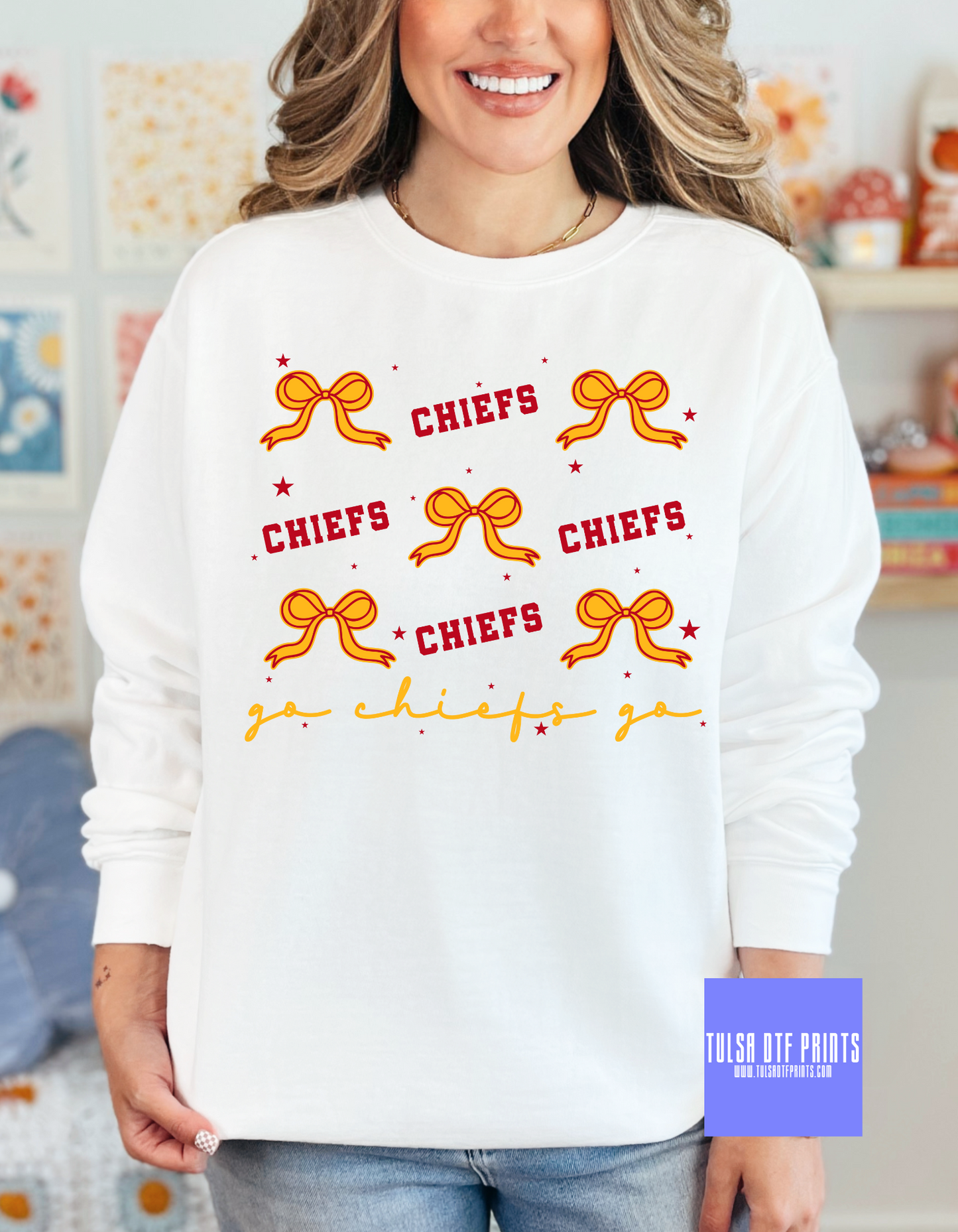 CHIEFS COQUETTE YELLOW/RED DTF TRANSFER