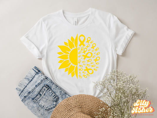 DTF SUN/YELLOW RIBBON CHILDHOOD CANCER AWARENESS TRANSFER