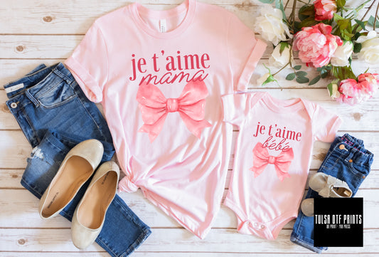 DTF JE T'AIME MINI W/ BOW TRANSFER
