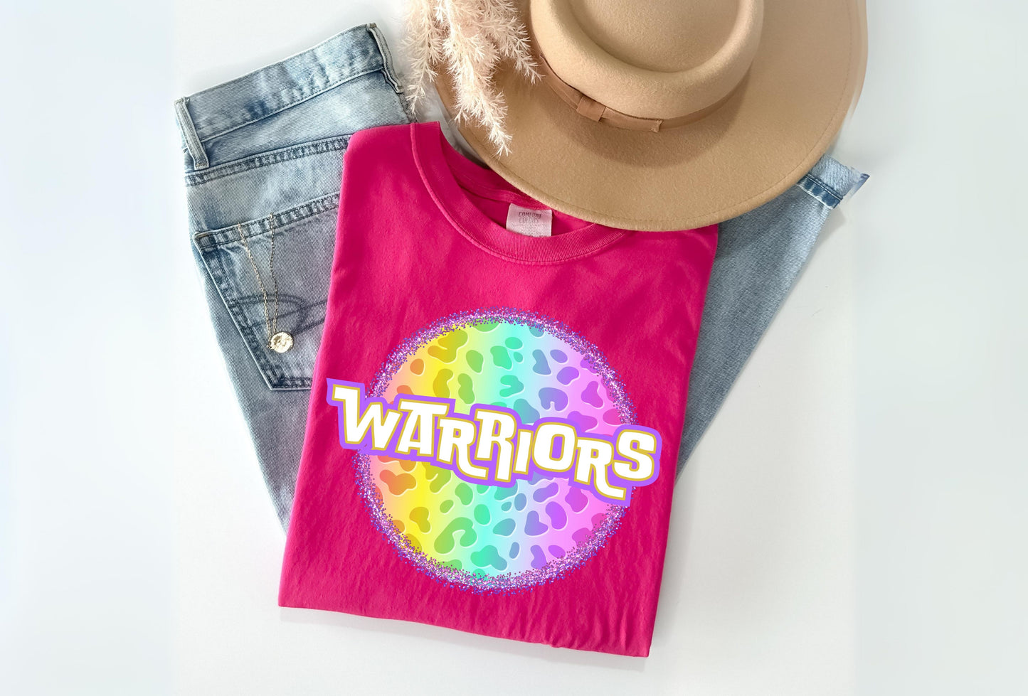 DTF WARRIORS BRIGHT NEON LEO MASCOT TRANSFER