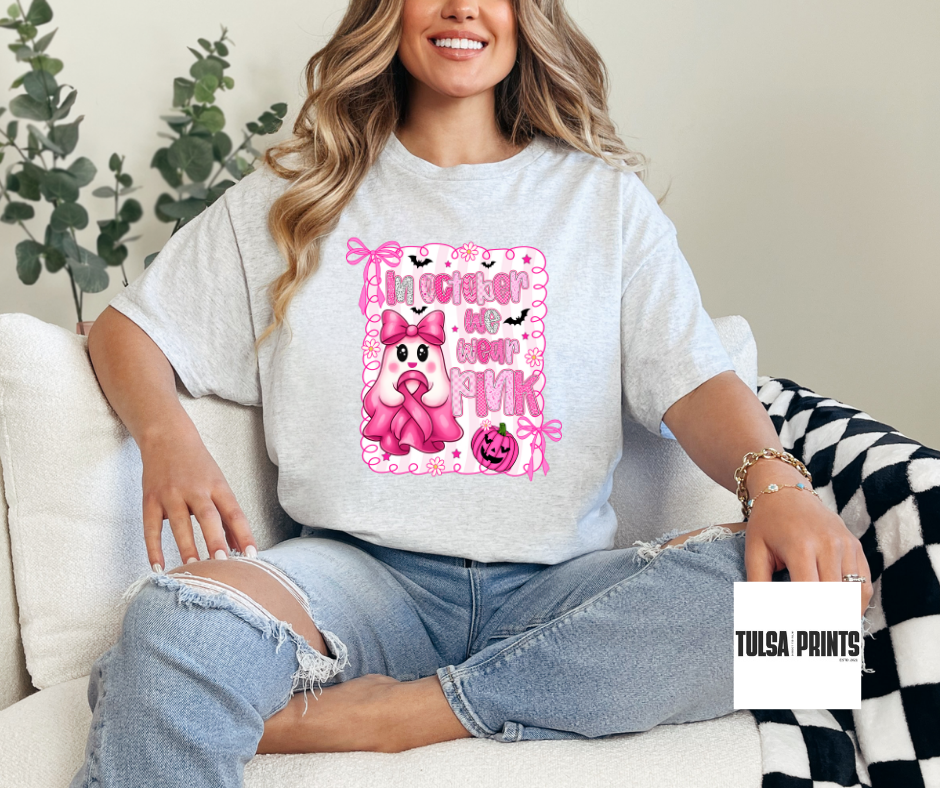DTF OCTOBER PINK GHOST TRANSFER