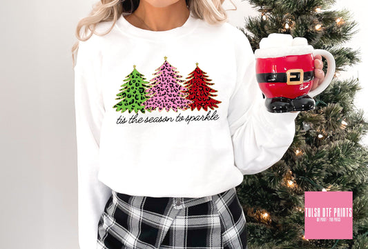 DTF 'TIS THE SEASON TO SPARKLE CHRISTMAS TREE PATTERN TRANSFER