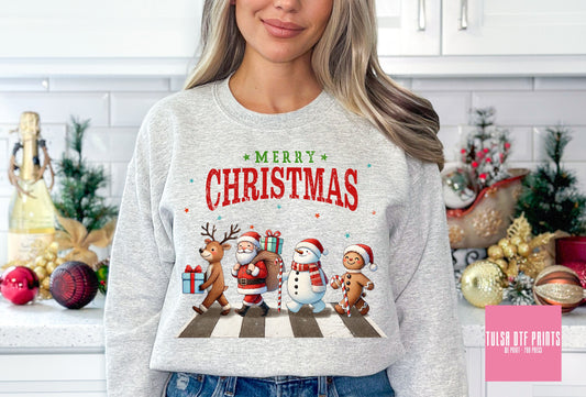 DTF MERRY CHRISTMAS CROSSWALK TRANSFER
