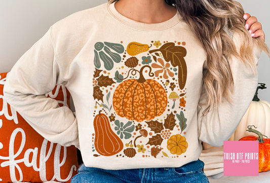 DTF LEO PUMPKIN FALL PATTERN TRANSFER