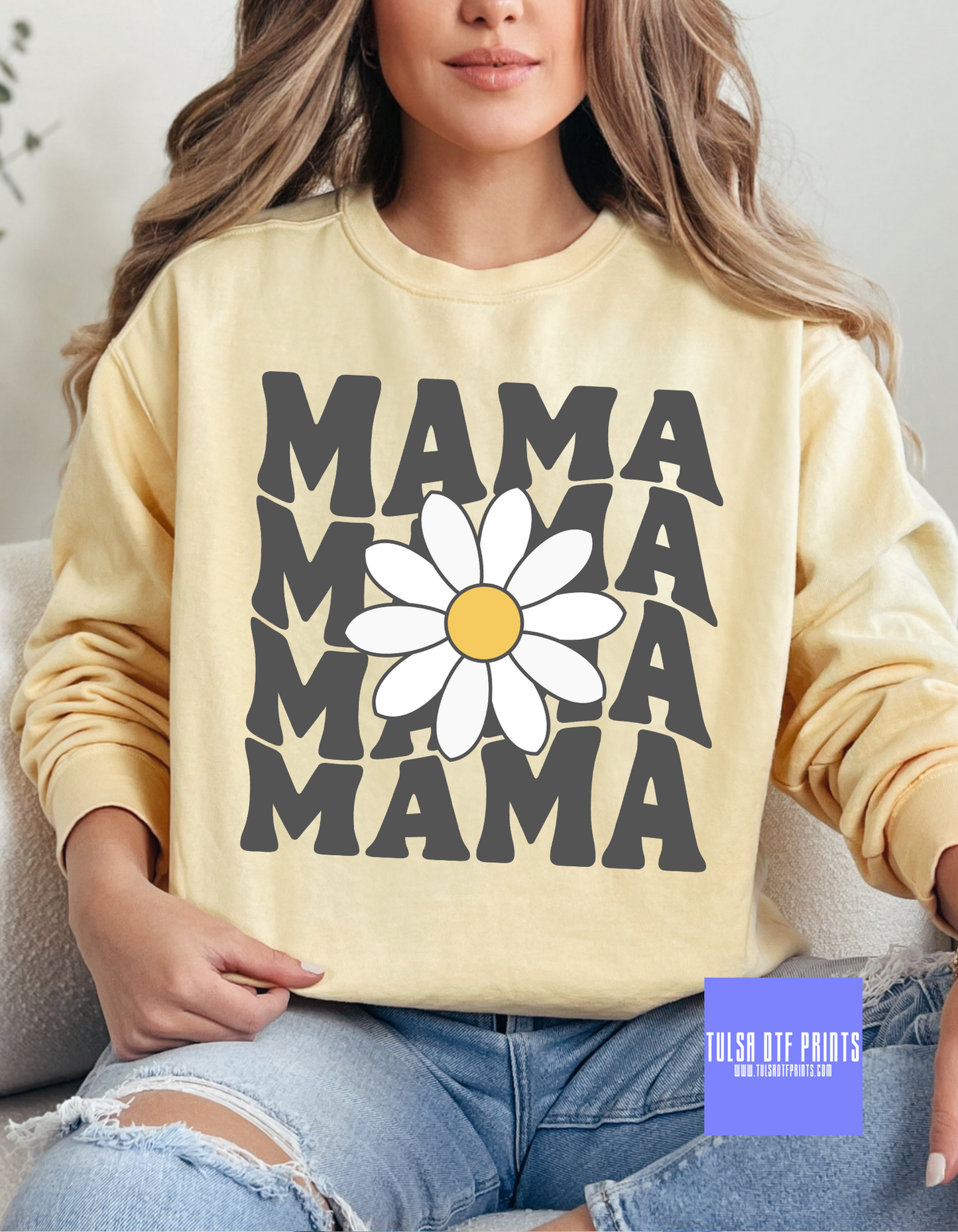 DTF  STACKED RETRO MAMA DAISY TRANSFER