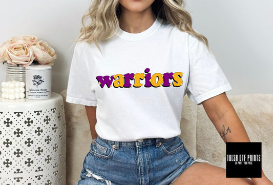 DTF WARRIORS PURPLE/YELLOW RETRO SPARKLE TRANSFER