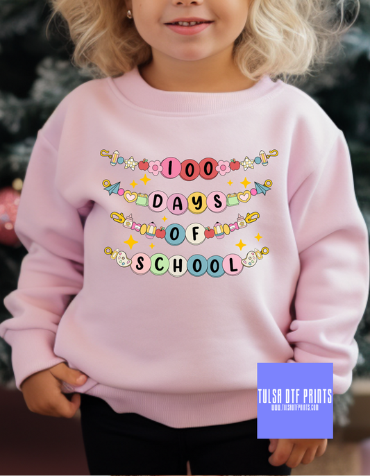 DTF 100 DAYS OF SCHOOL CHARM BRACELET TRANSFER