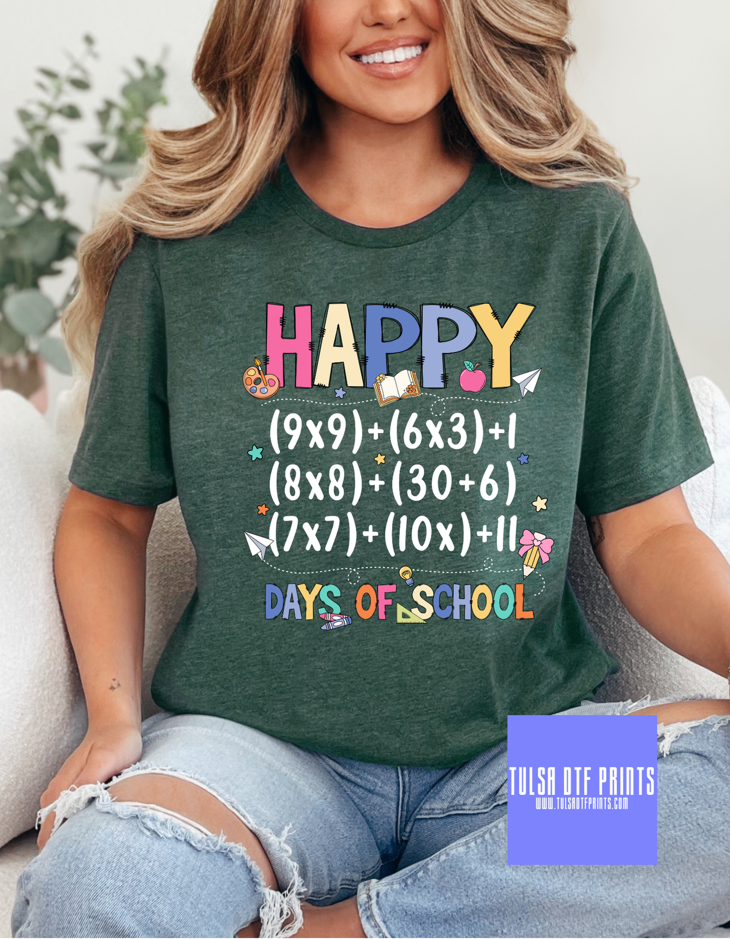 DTF HAPPY MATH DAYS OF SCHOOL TRANSFER