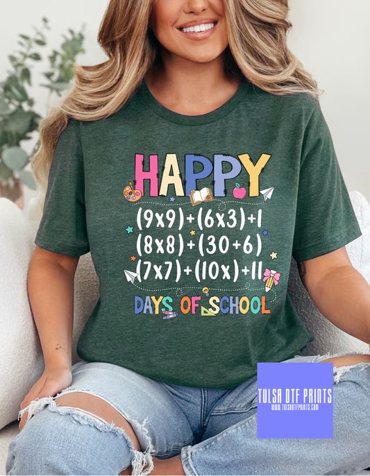 DTF HAPPY MATH DAYS OF SCHOOL TRANSFER