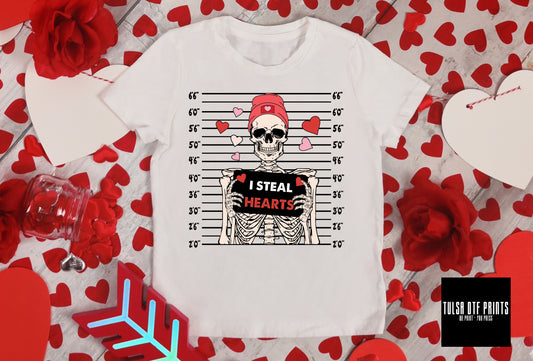 DTF I STEAL HEARTS SKULL TRANSFER