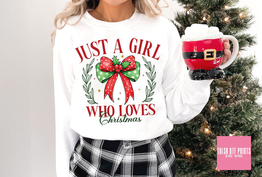 DTF JUST A GIRL WHO LOVES CHRISTMAS COQUETTE TRANSFER