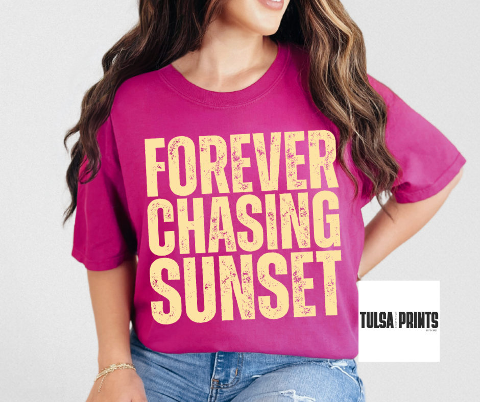 DTF DISTRESSED FOREVER CHASING SUNSETS TRANSFER