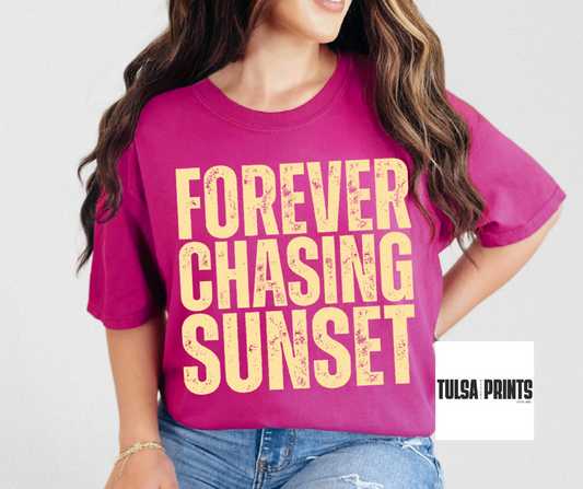 DTF DISTRESSED FOREVER CHASING SUNSETS TRANSFER