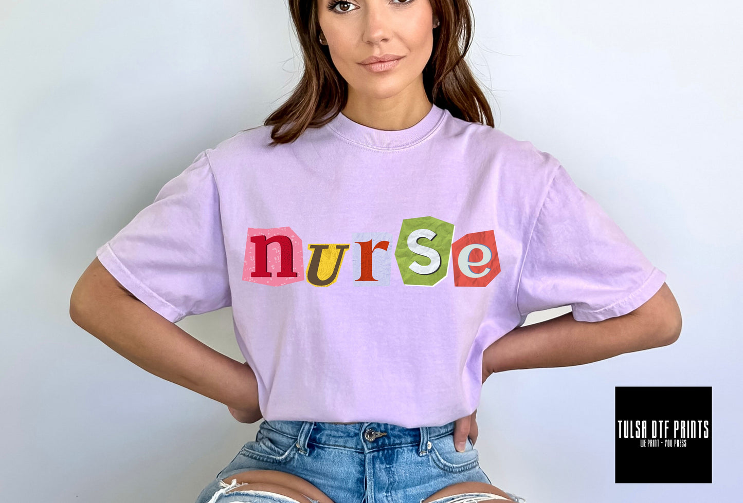 DTF NURSE CUTOUT LETTERS TRANSFER