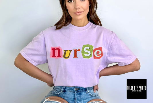 DTF NURSE CUTOUT LETTERS TRANSFER