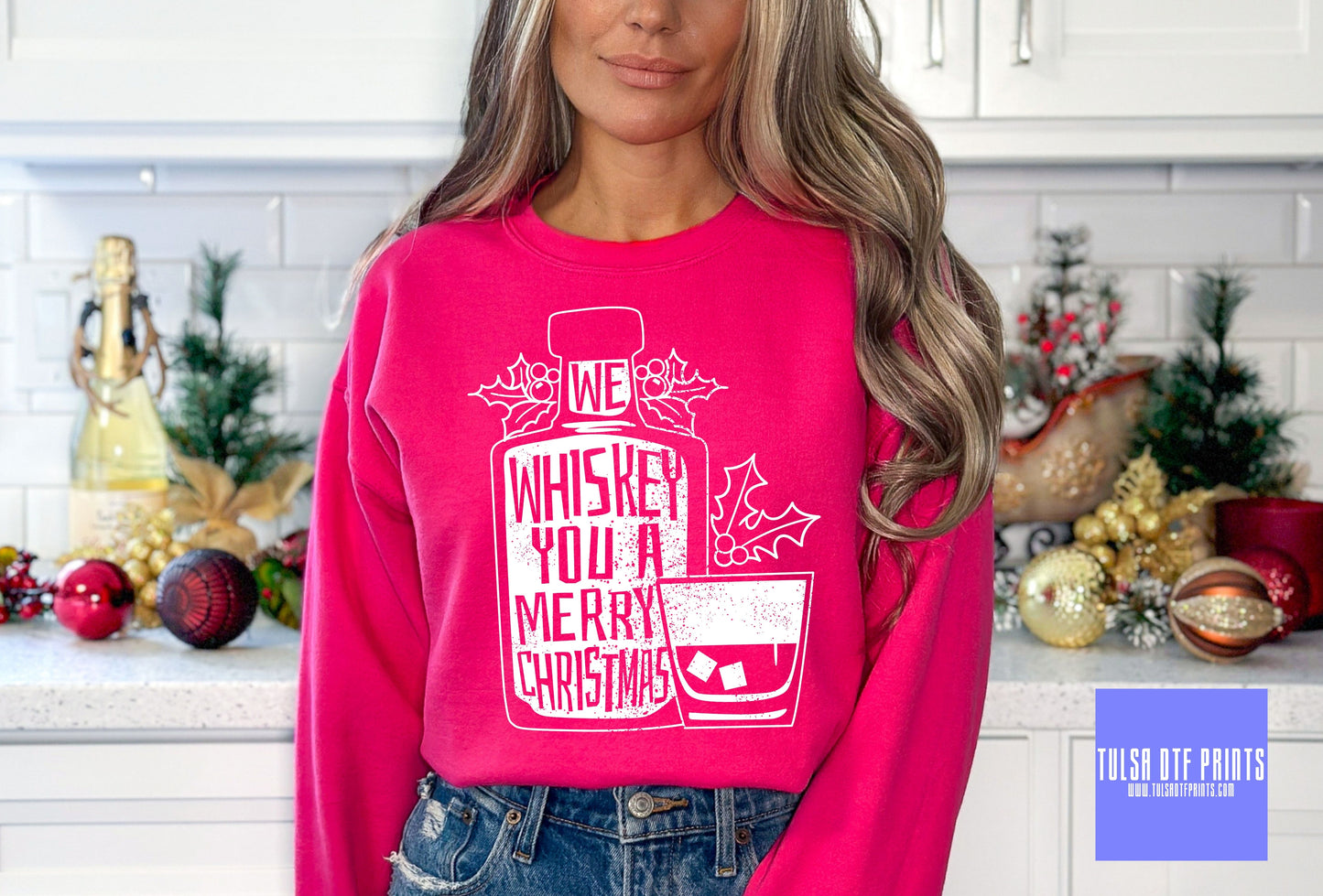 DTF WHISKEY YOU A MERRY CHRISTMAS TRANSFER