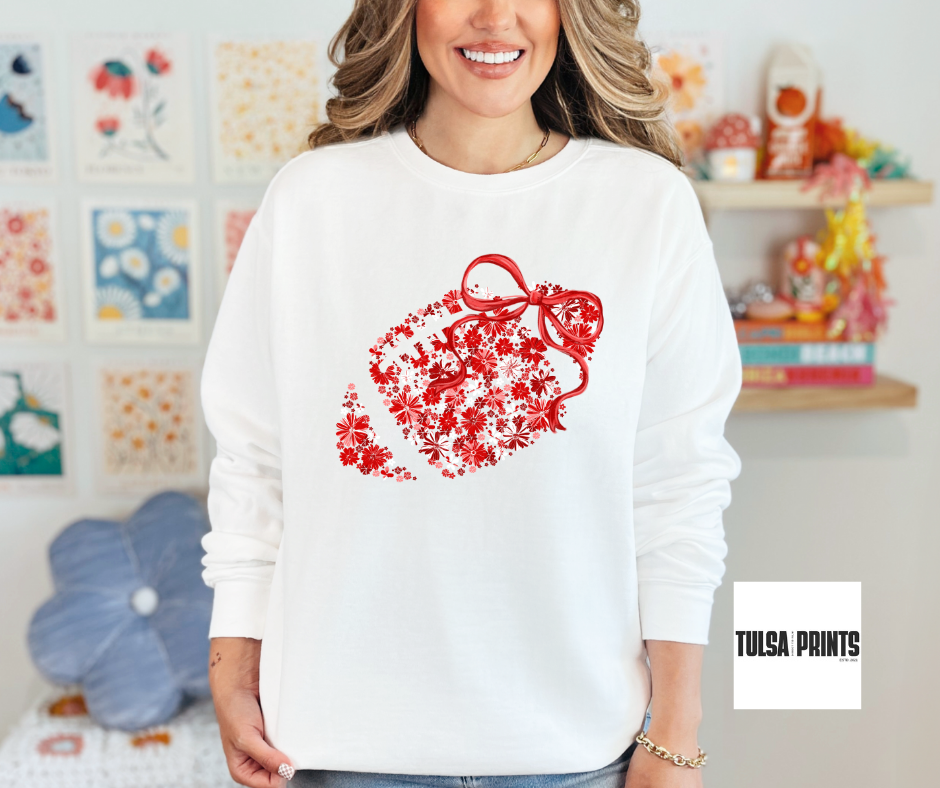 DTF FOOTBALL FLORAL BOW TRANSFER