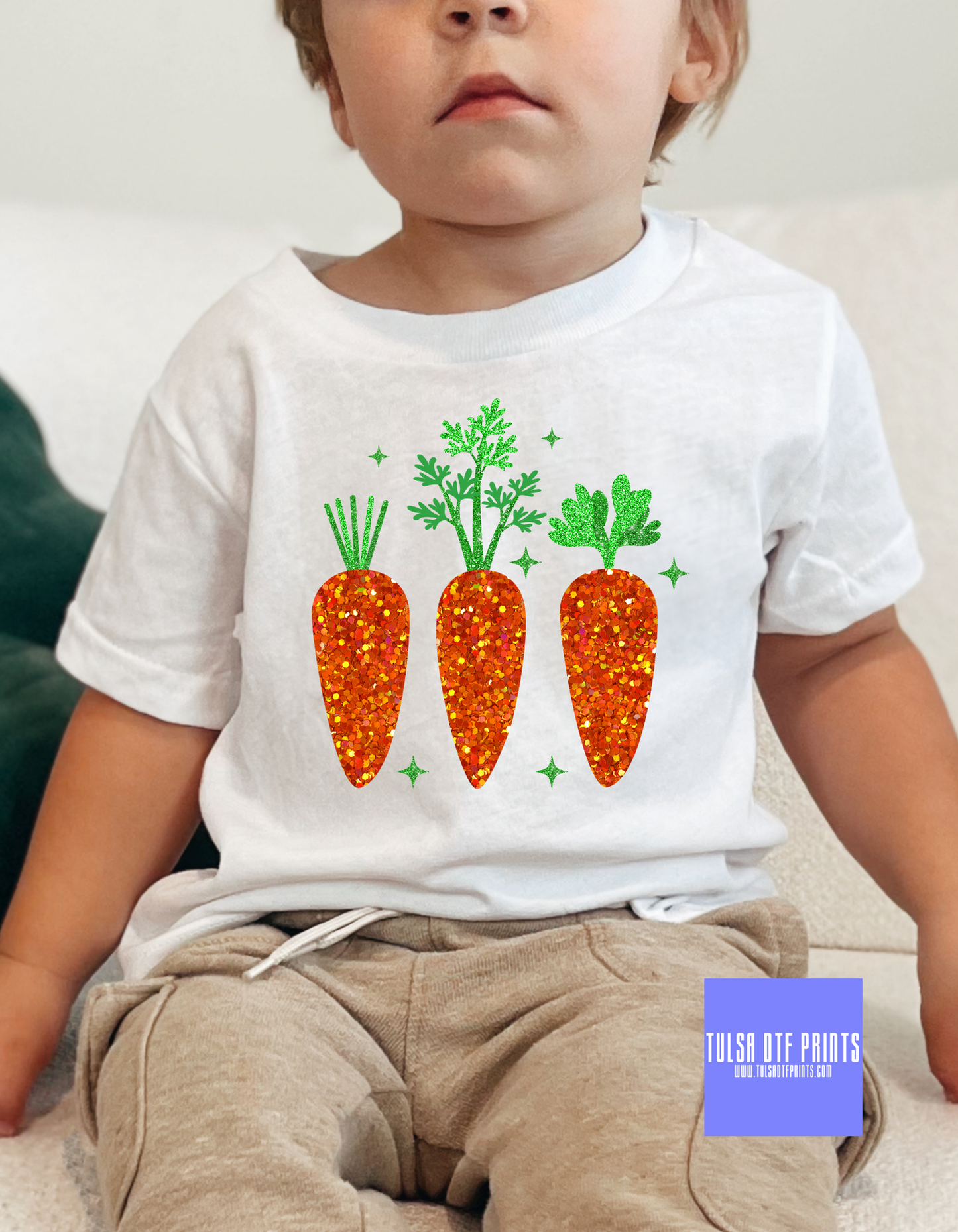 DTF SEQUINS CARROTS TRANSFER