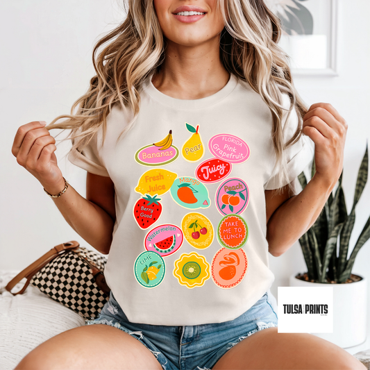 DTF RETRO FRUIT STICKER TRANSFER