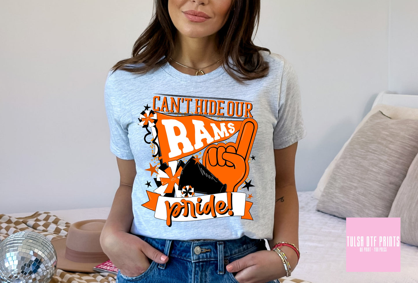 DTF RAMS PRIDE ORANGE/BLK GAME DAY TRANSFER