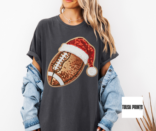 DTF FOOTBALL CHRISTMAS FAUX SEQUIN TRANSFER
