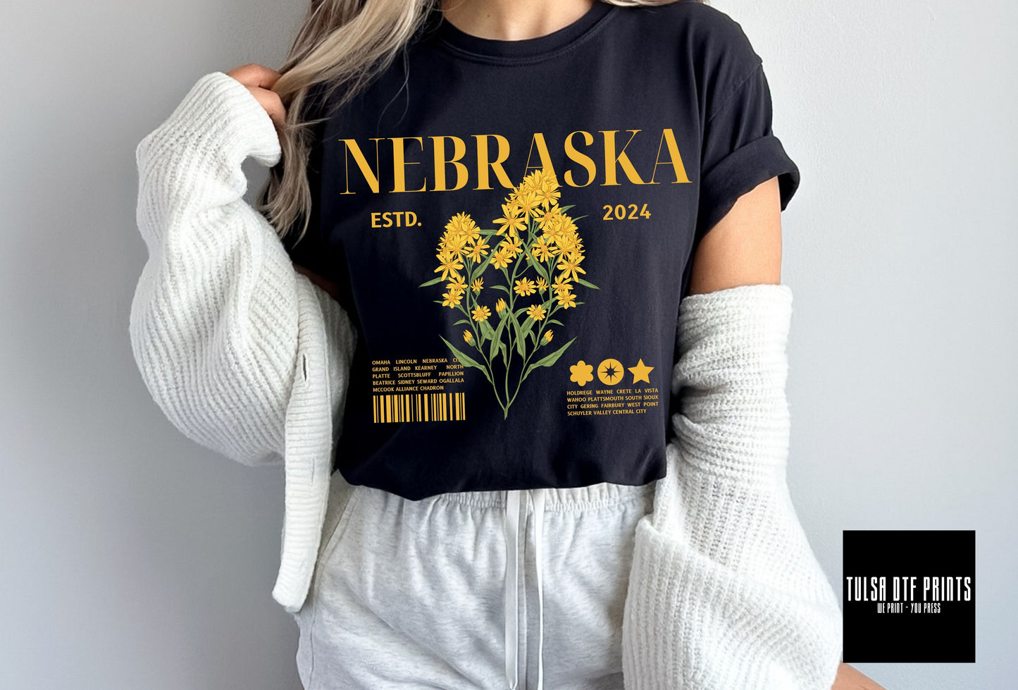 DTF NEBRASKA STATE FLOWER TRANSFER