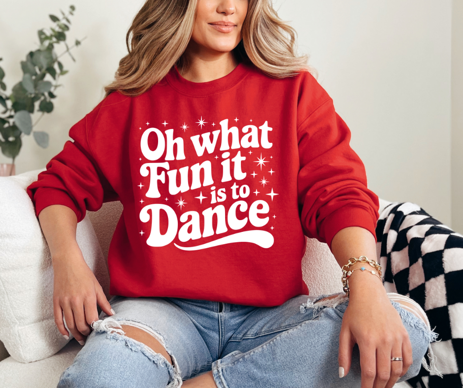 DTF OH  WHAT FUN CHRISTMAS DANCE TRANSFER (2 COLORS AVAIL.)