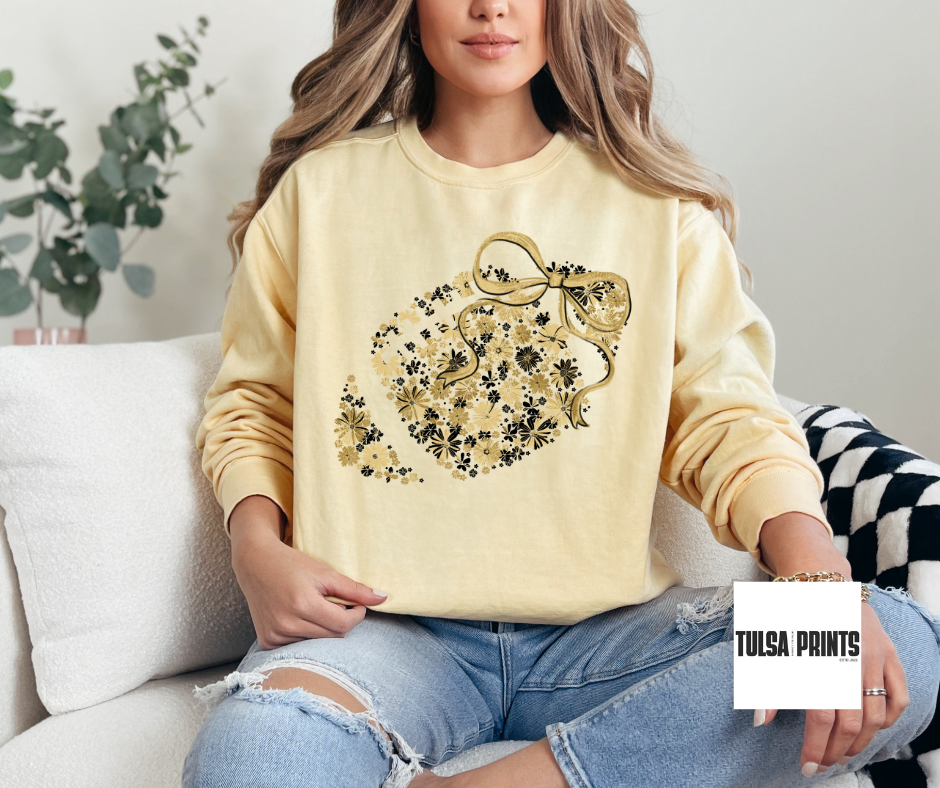 DTF FOOTBALL FLORAL BOW TRANSFER
