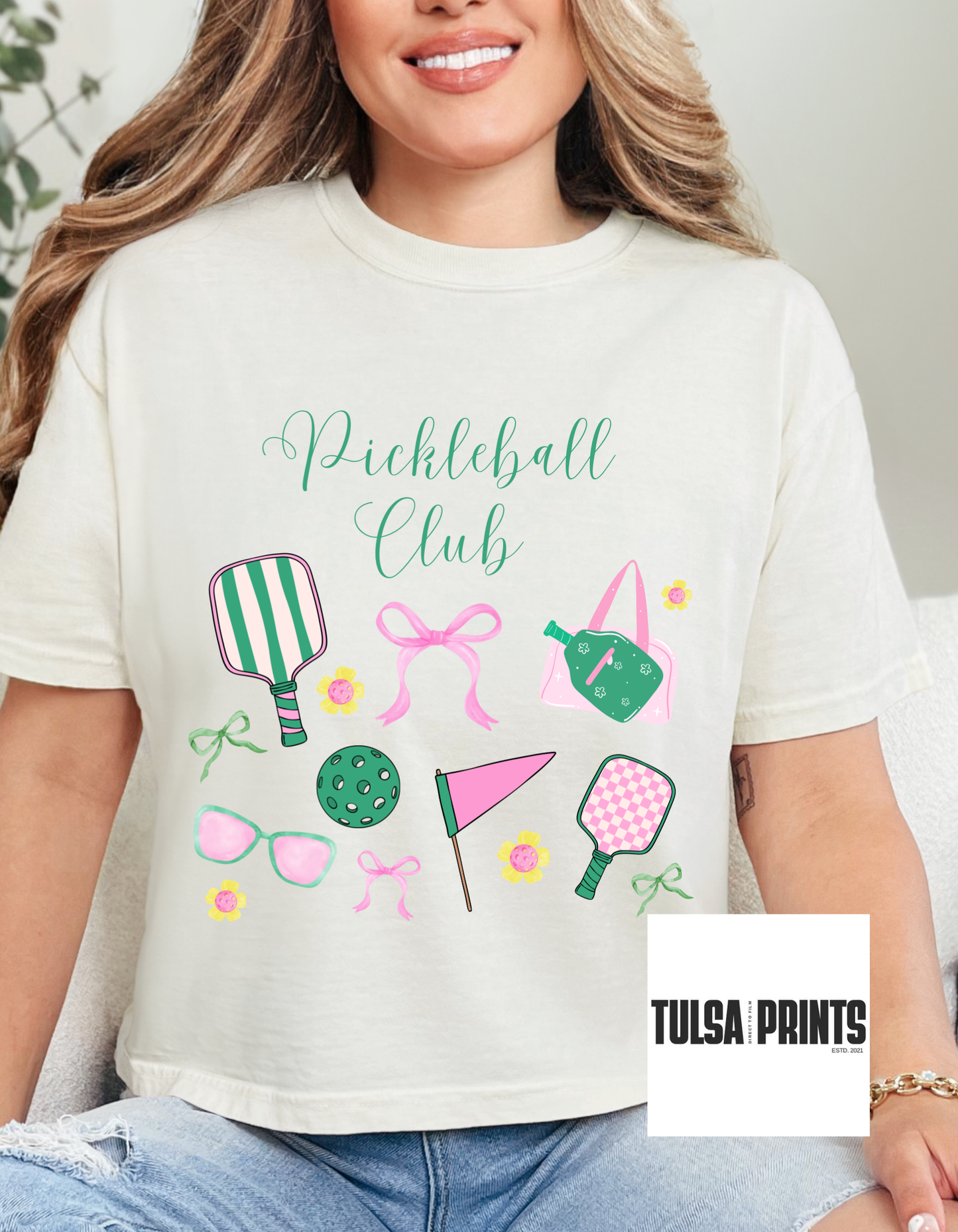 DTF PICKLEBALL CLUB FLORAL TRANSFER