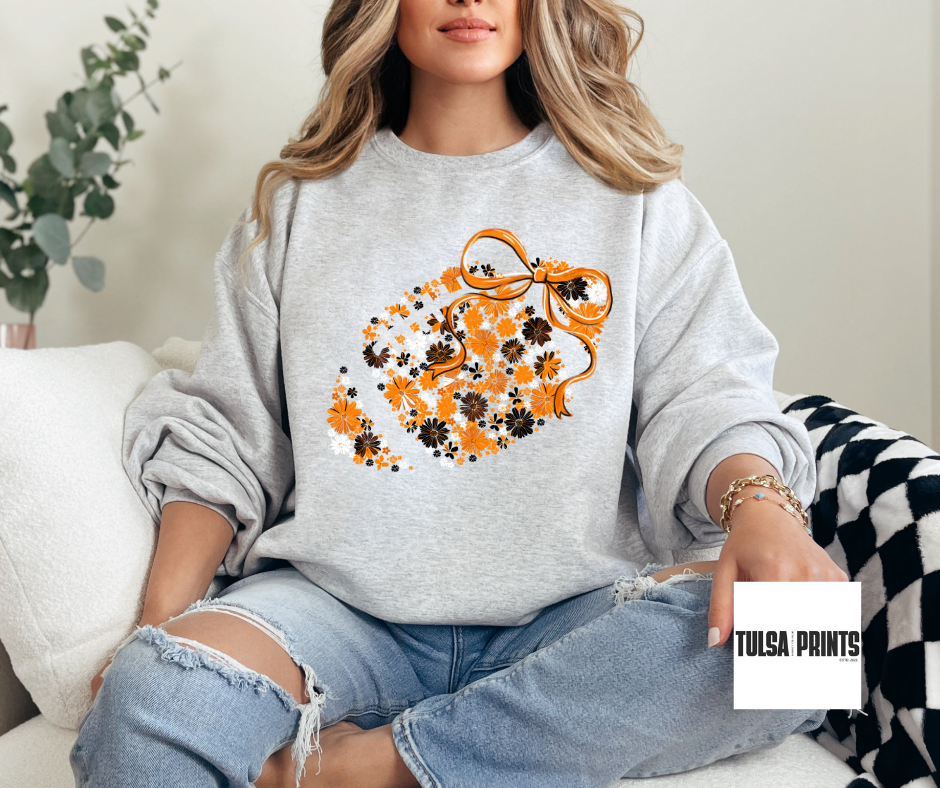 DTF FOOTBALL FLORAL BOW TRANSFER
