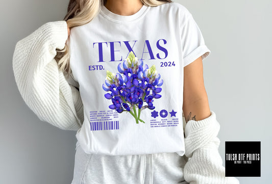 DTF TEXAS STATE FLOWER TRANSFER