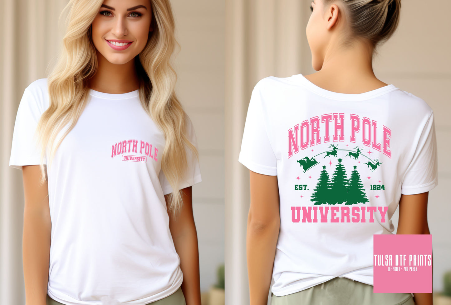 DTF NORTH POLE UNIVERSITY W/ POCKET TRANSFER