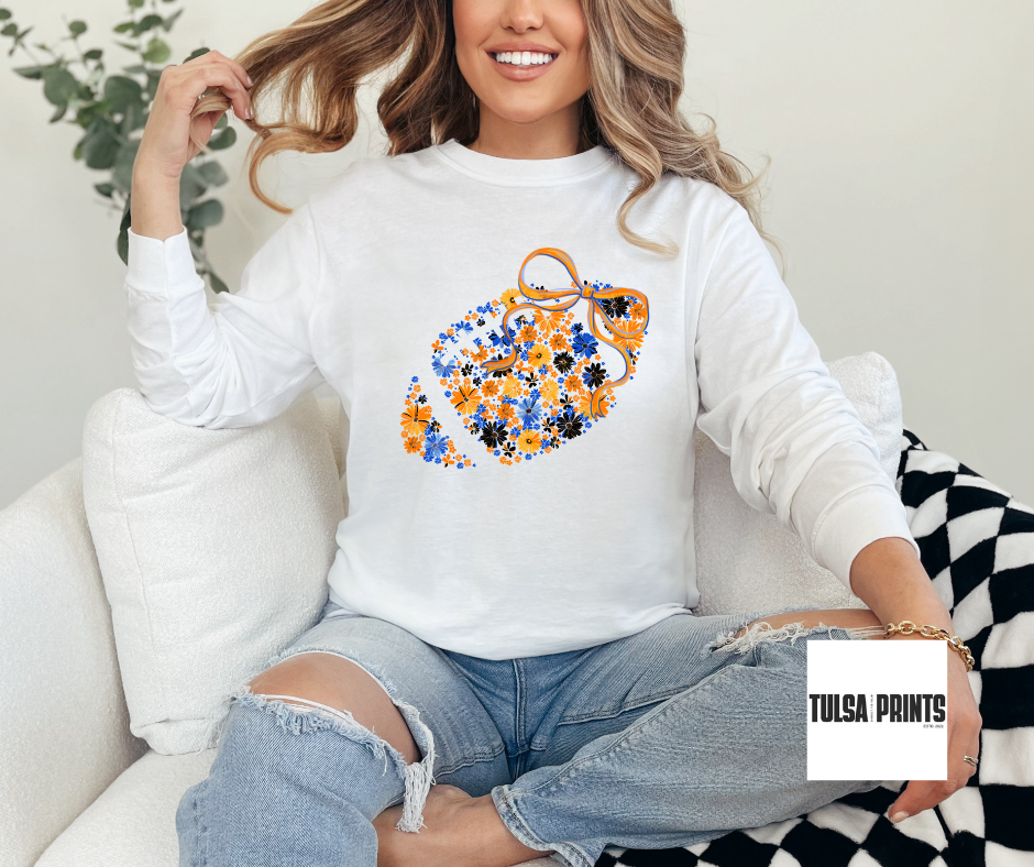 DTF FOOTBALL FLORAL BOW TRANSFER