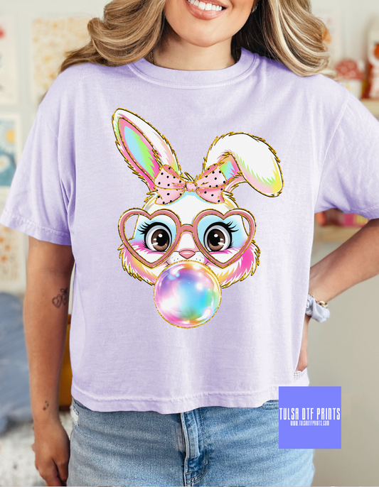 DTF EASTER BUNNY CUTE GLASS TRANSFER