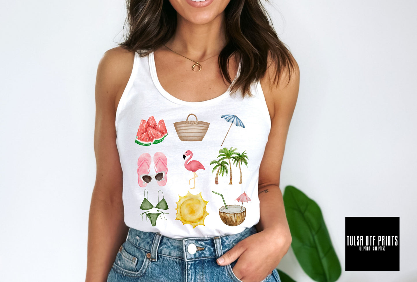 DTF SUMMER BABE WATERCOLOR COLLAGE TRANSFER