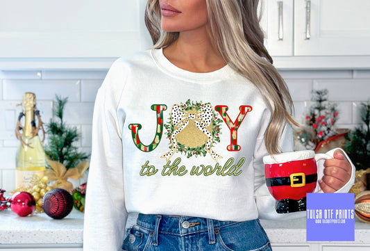DTF JOY TO THE WORLD BRUSH STROKES TRANSFER
