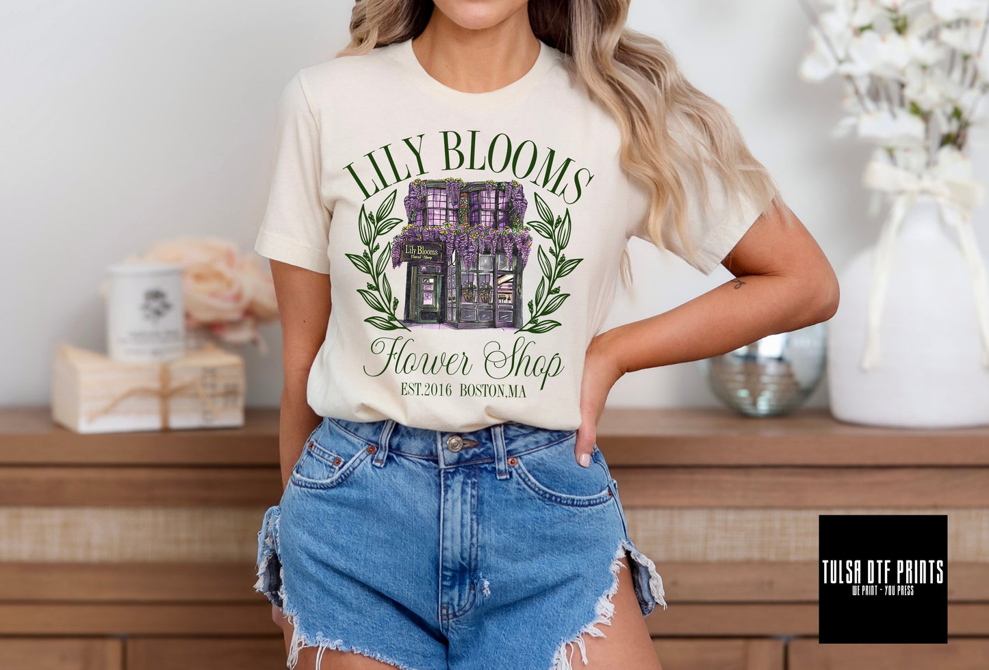 DTF LILY BLOOMS FLOWER SHOP TRANSFER