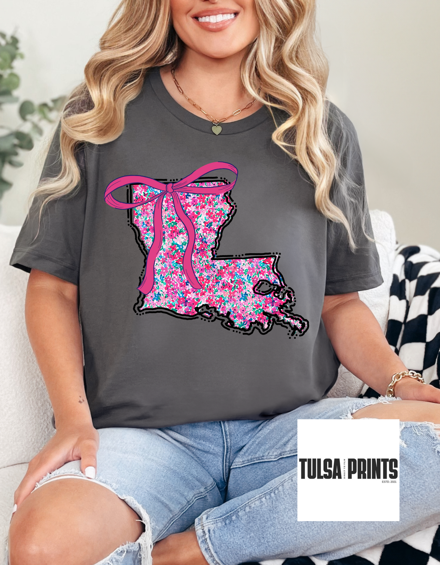 DTF DARK PINK FLORAL COQUETTE TRANSFER