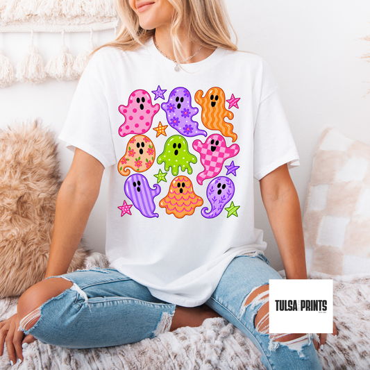 DTF STARS & PATTERNED GHOSTS TRANSFER