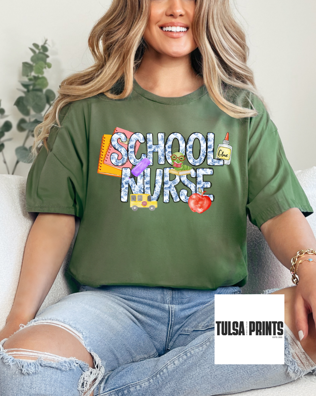 DTF SCHOOL BLUE TOILE TRANSFER