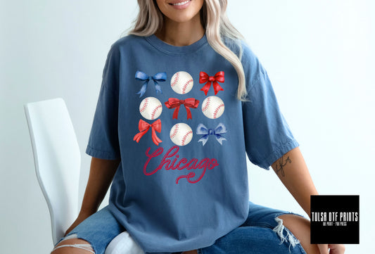 DTF COQUETTE CHICAGO BASEBALL & BOWS TRANSFER