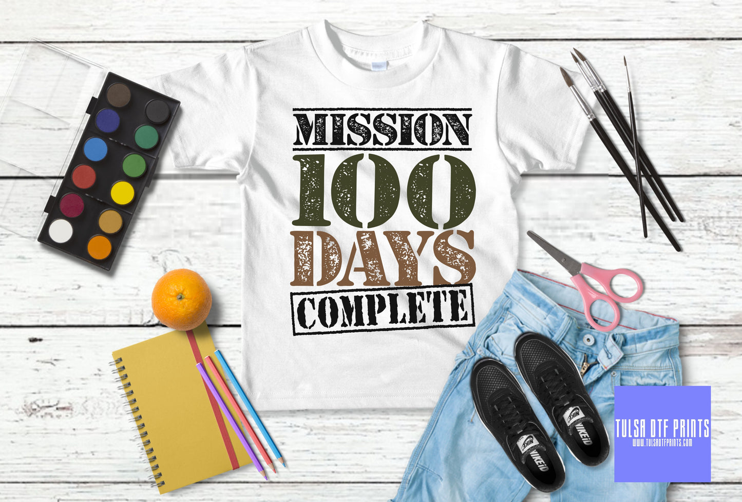 DTF MISSON: 100 DAYS COMPLETE (3 COLORS AVAIL.) TRANSFER