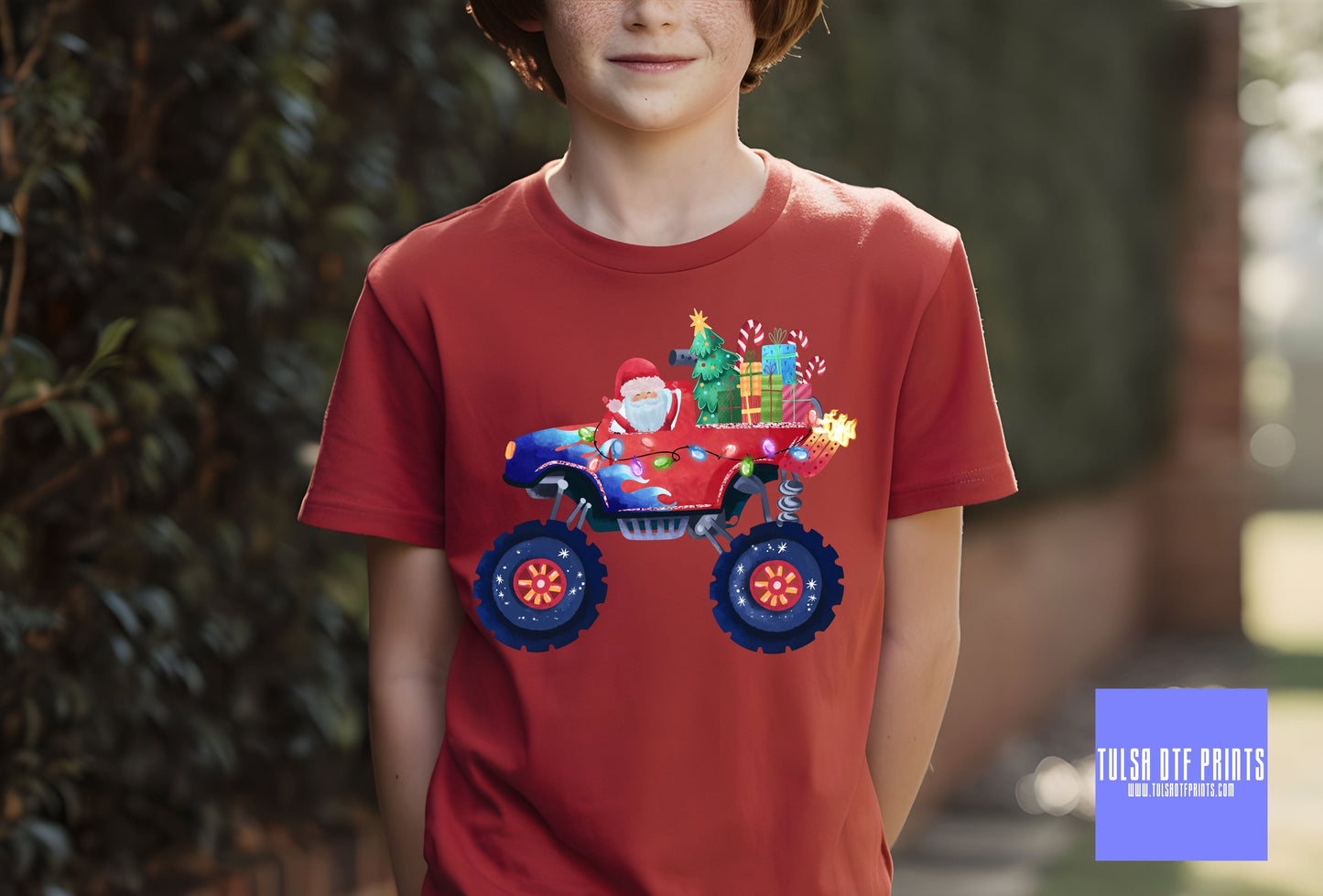 DTF SANTA MONSTER TRUCK TRANSFER