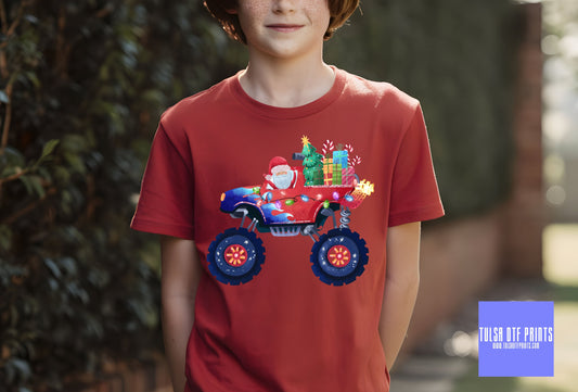 DTF SANTA MONSTER TRUCK TRANSFER