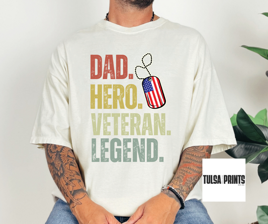 DTF DAD, HERO, VETERAN, LEGEND TRANSFER